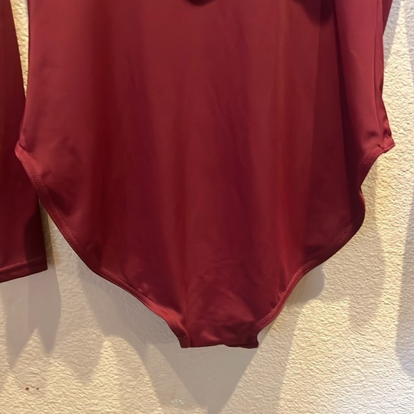 Balera Women’s Adult Burgundy Leotard with neck piece and back mesh detail Large - Picture 9 of 11